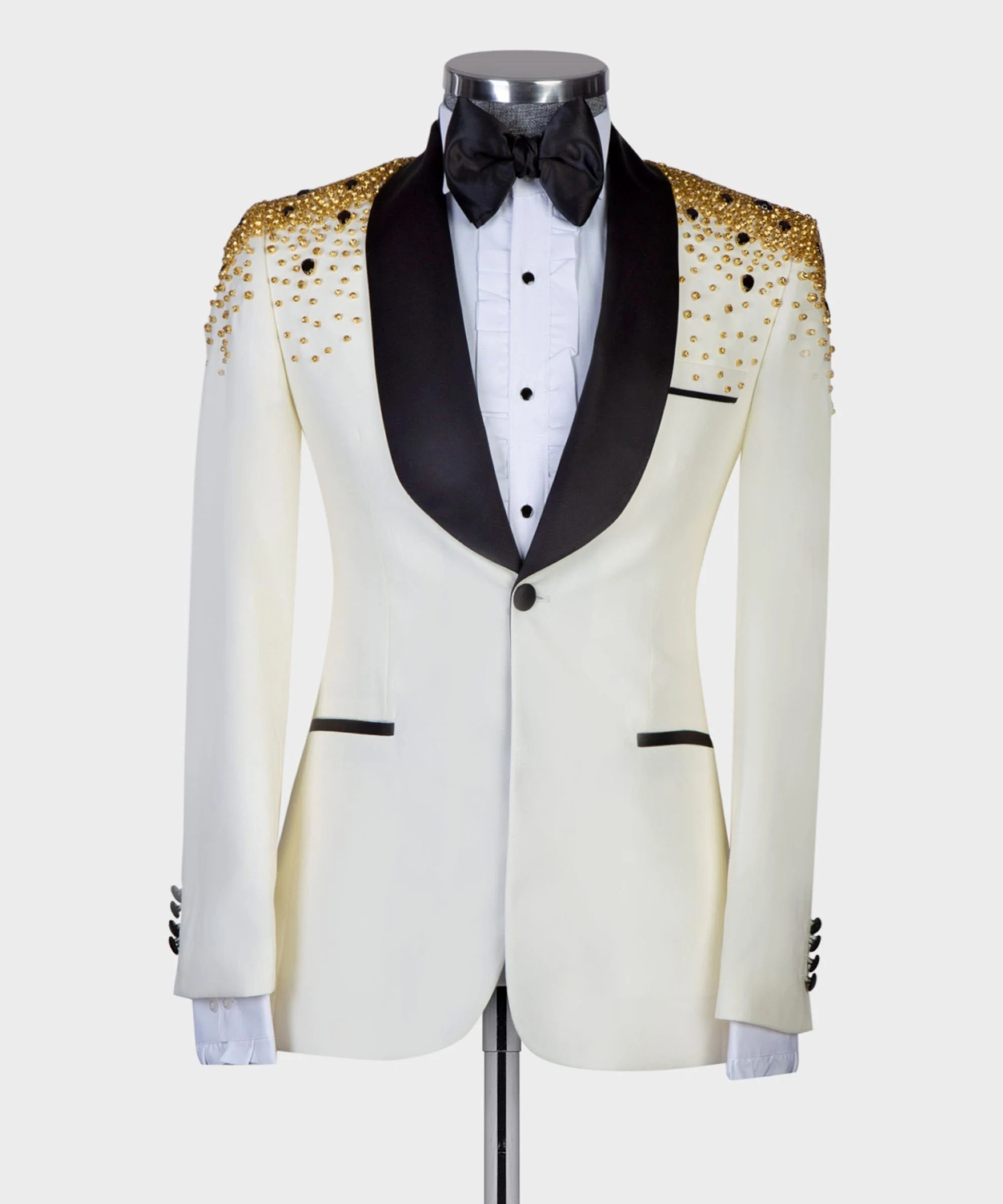 Man Luxury Crystals Beaded Sui - Men Formal Wear Modern ulasan dan harga