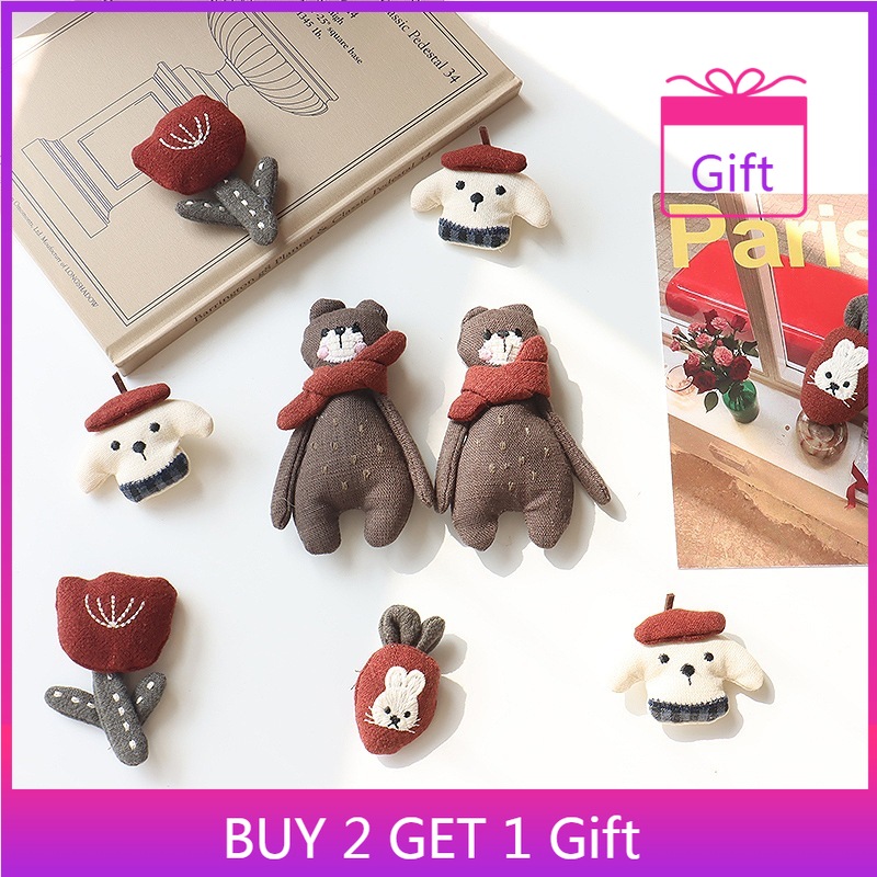 Bunny Brooch Red Scarf Bear Tu - Tuxedo Lapel Pin ulasan dan harga