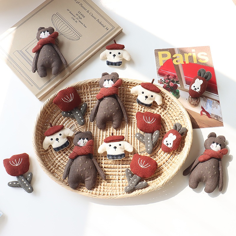 Bunny Brooch Red Scarf Bear Tu - Tuxedo Lapel Pin ulasan dan harga